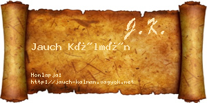 Jauch Kálmán névjegykártya